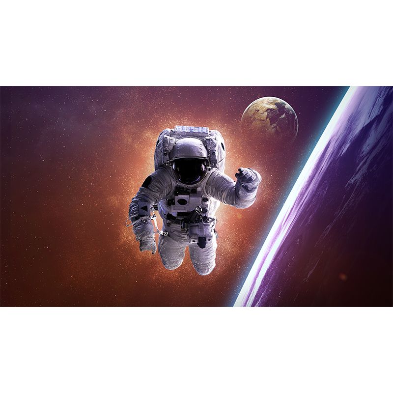 Non-Woven Decorative Wall Mural Sci-Fi Astronaut and Milky Way View Wall Covering