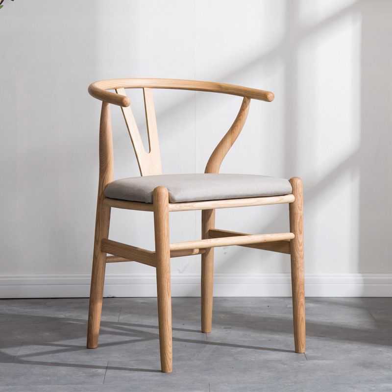 Fauteuil de salle à manger moderne en bois, avec coussin de couleur, chaise Wishbone pour la maison
