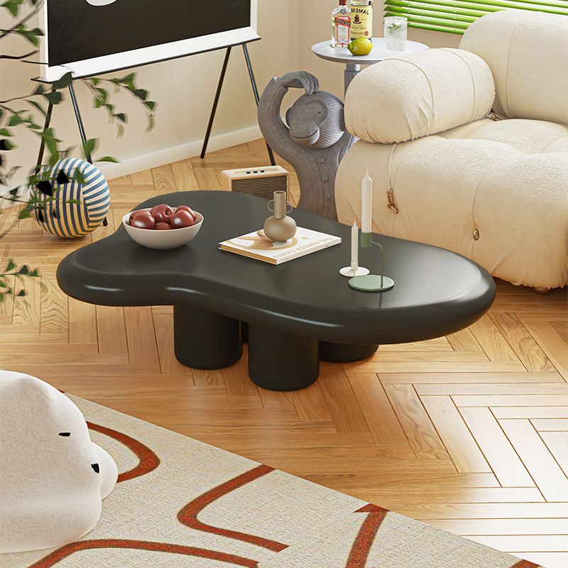 Modern 4 Legs Cocktail Table Glam Wooden Geometric Coffee Table