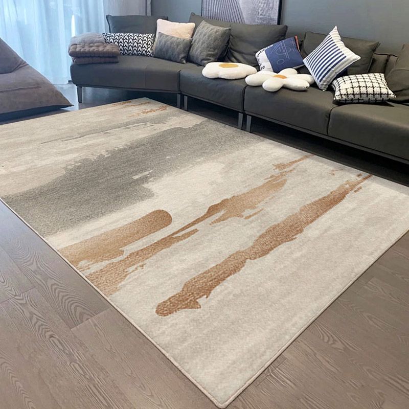 Casual Rug Simple Area Rug Polyester Easy Care Carpet for Bedroom