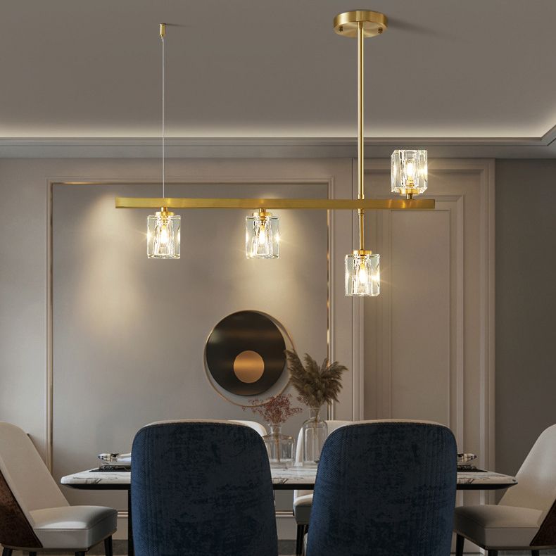 Contemporary 4/5/6-Light Golden Kitchen Island Lighting LED Ceiling Light