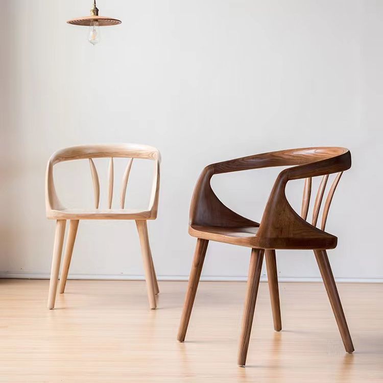 Contemporary Arm Dining Chair Dining Room Solid Wood Dining Chair