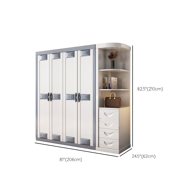 Rubberwood Wardrobe Closet Contemporary Hinged Wardrobe Cabinet