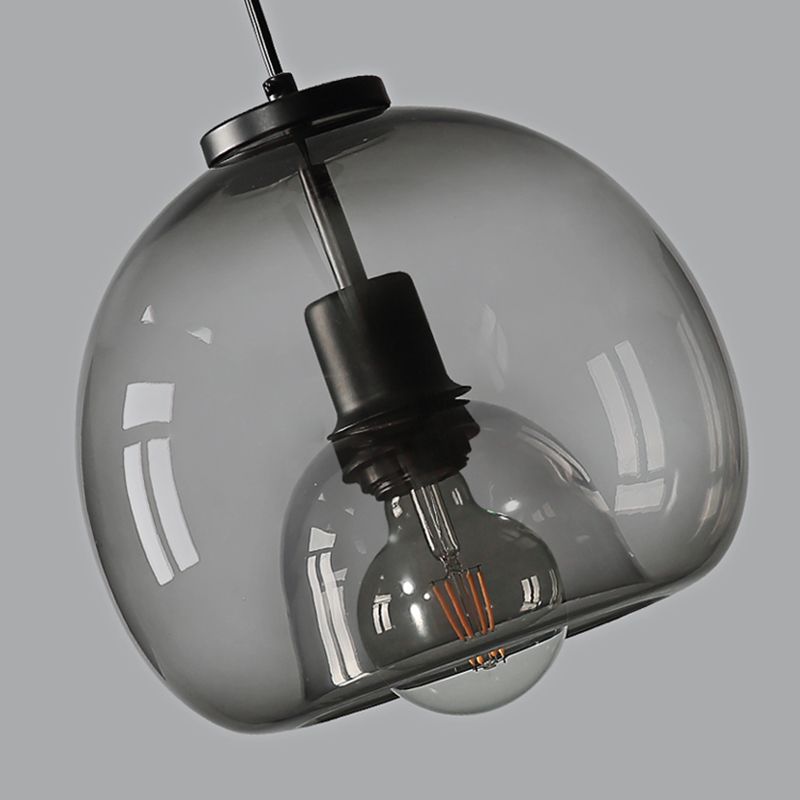 Glazen zwarthangende lamp in moderne artistieke stijl Iron Globe Hanglamp voor eetkamer