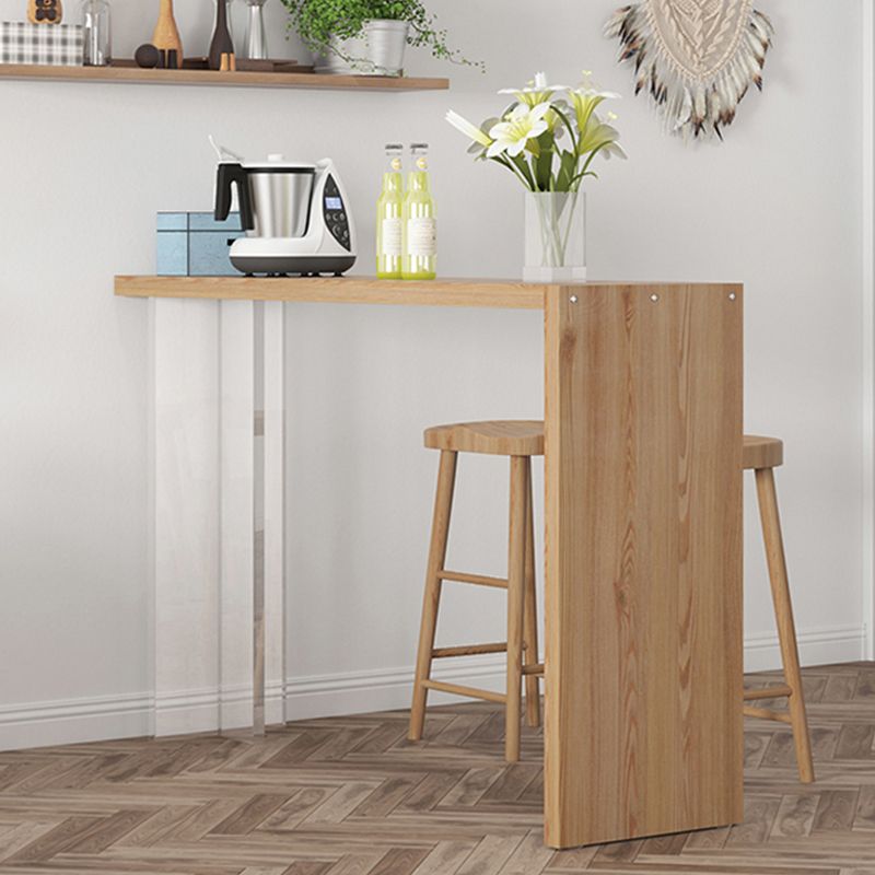 Luxurious Rectangle Solid Wood Bar Table Set 1/3 Pieces Counter Table with Backless Stools
