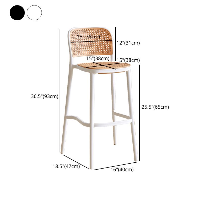 Nordic Plastic Simple Barhocker Indoor Hoher Hocker mit Sitz aus Rattanimitat
