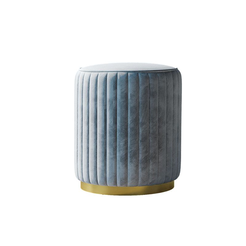 Solid Color Flannel Standard Stool Modern Style Simple Round Stool