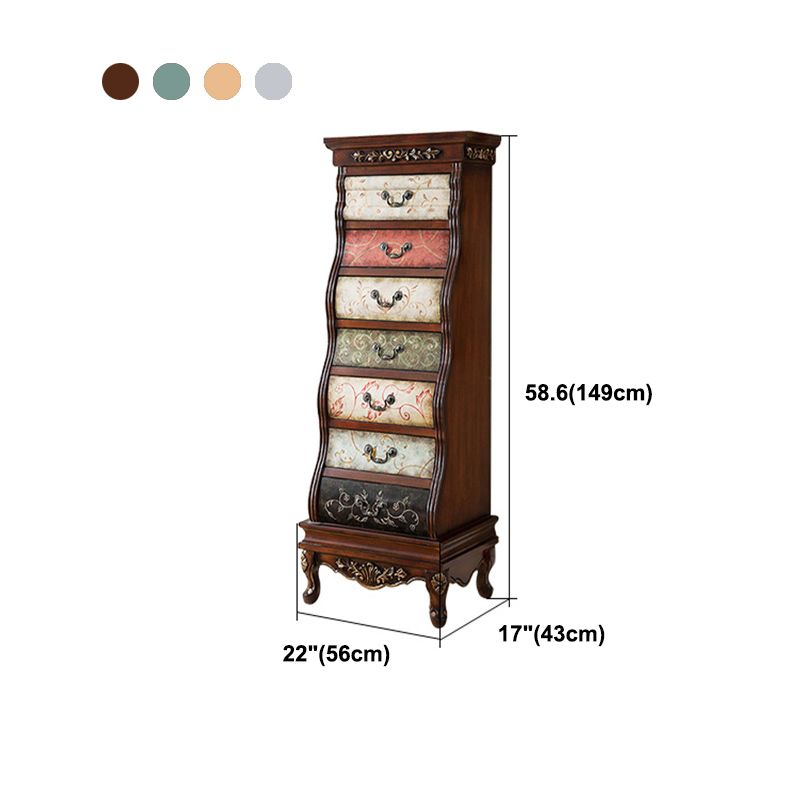 Traditional 58.6"H Wood Dresser Bedroom Storage Chest Dresser with Drawer