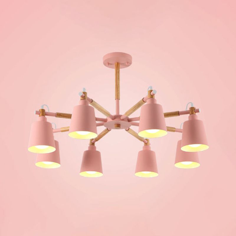 Nordic Multi Head Macron Chandelier Metal Chandelier Lighting Fixtures for Bedroom