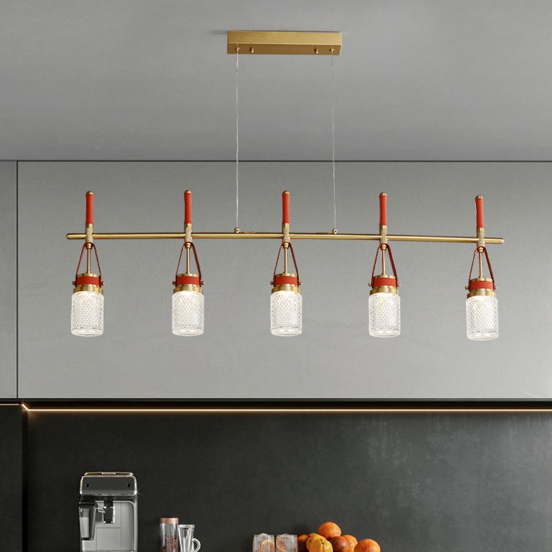 Jar baratto acrilico soggiorno illuminazione a sospensione moderna moderna decorazione a led in metallo isola lampade