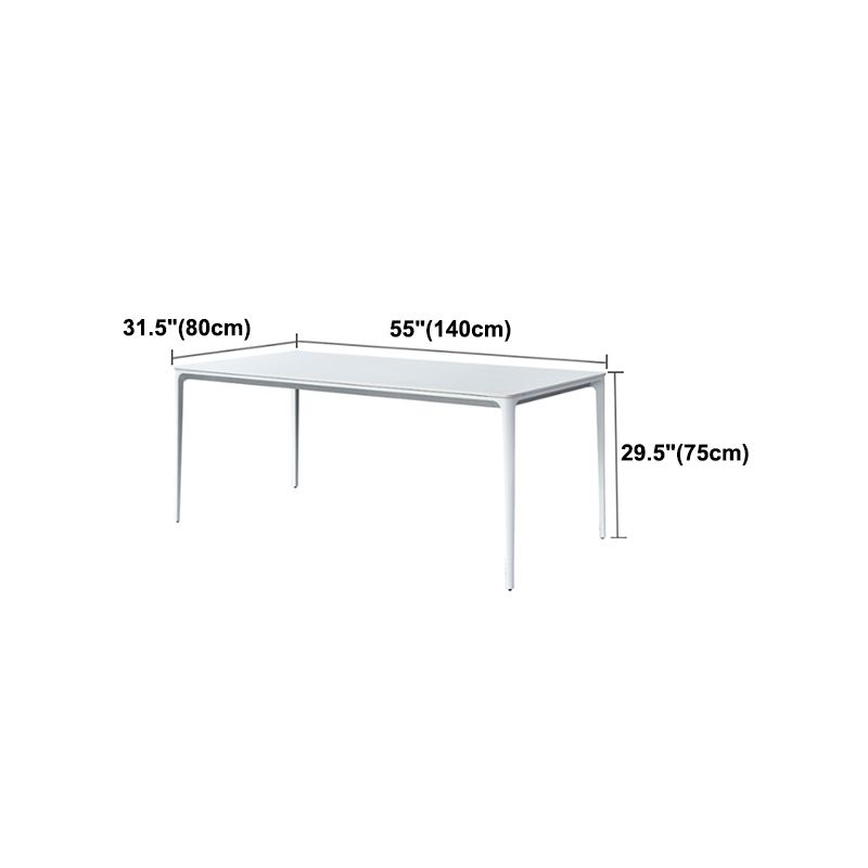 Modern Style White Dining Table Sintered Stone Rectangle Table for Home