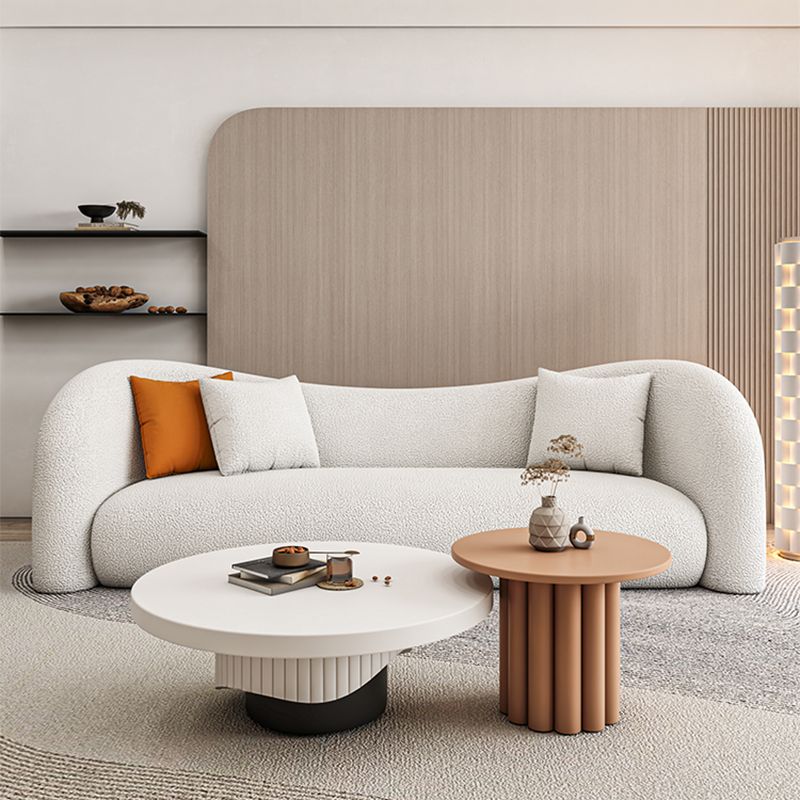 Modern Coffee Table Wooden Round Nesting Coffee Table Set with Pedestal Legs