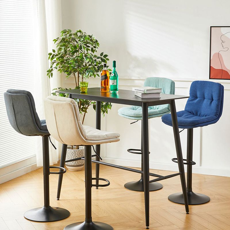Modern Style Revolving Adjustable Upholstered Bar Stool with Metal Legs