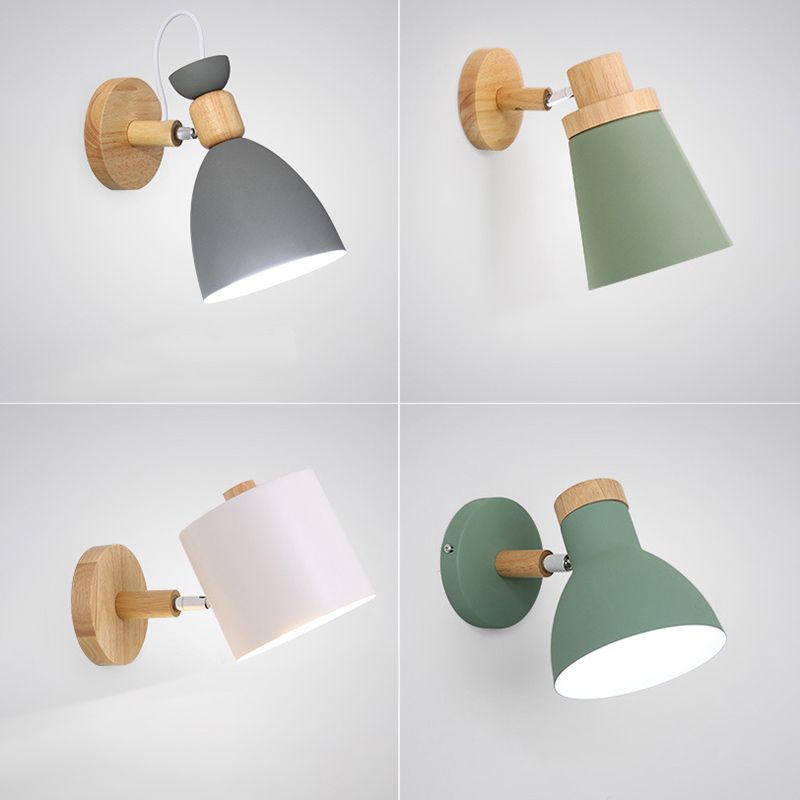 Nordic Minimalist Style Armed Wall Light Sconce Metal 1 Light Sconces