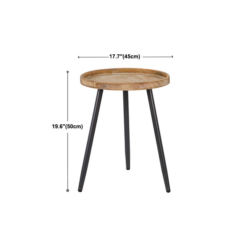 Rustic Style Coffee Cocktail Table 3 Legs Wooden Round Coffee Table