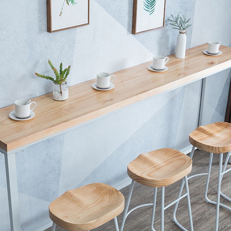 Rectangular Bar-height Table Solid Wood Top Bistro Pub Table