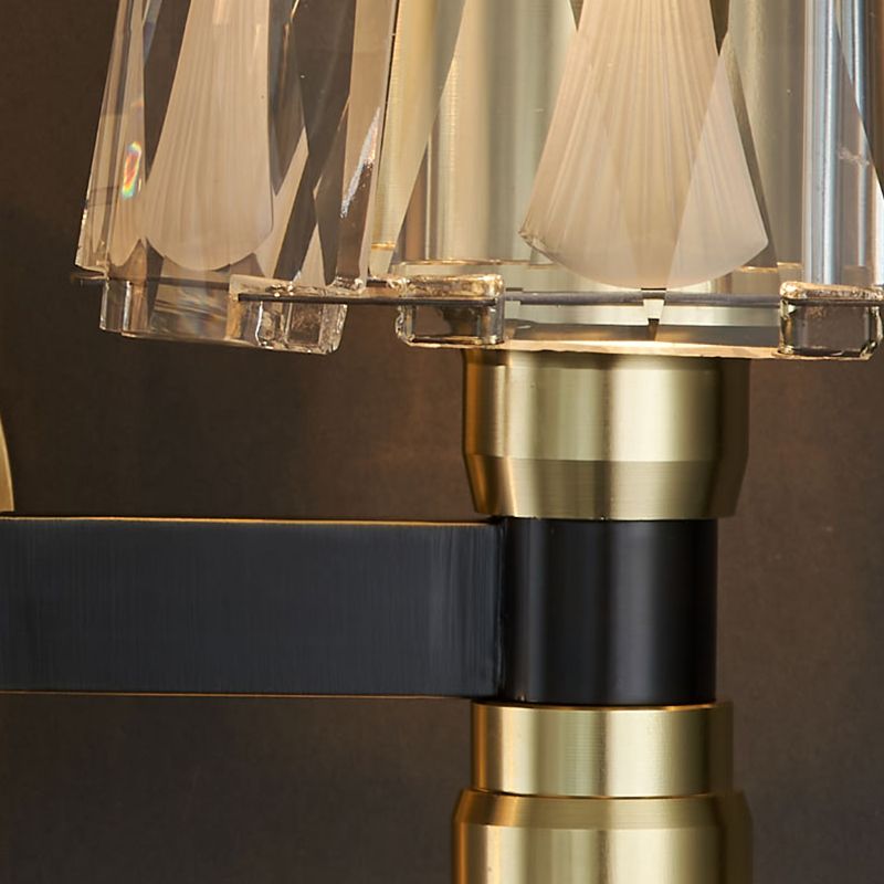 Lampada a parete in cristallo in rame a bulbo singolo 8,3 "H Brass Brass Bed Sconce Sconce Secondo
