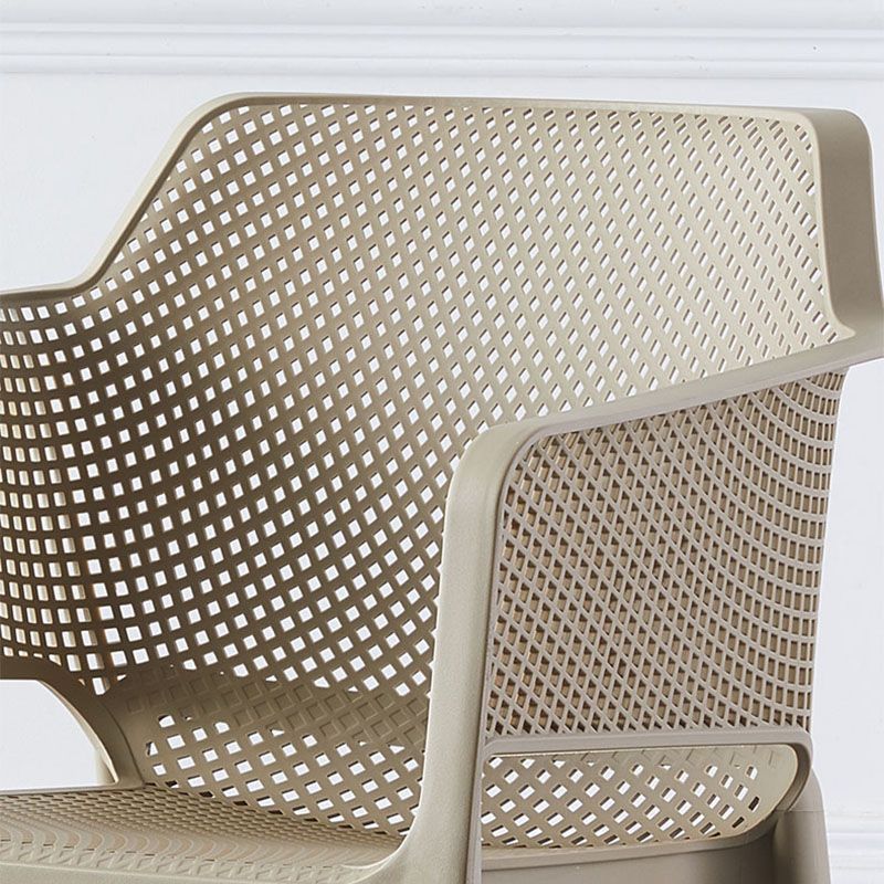 Contemporary Stackable Chair Dining Arm Chairs with Plastic Legs