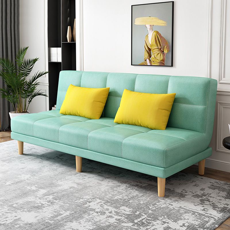 Contemporary Linen Armless Sleeper Sofa Convertible Sofa for Living Room, Apartment