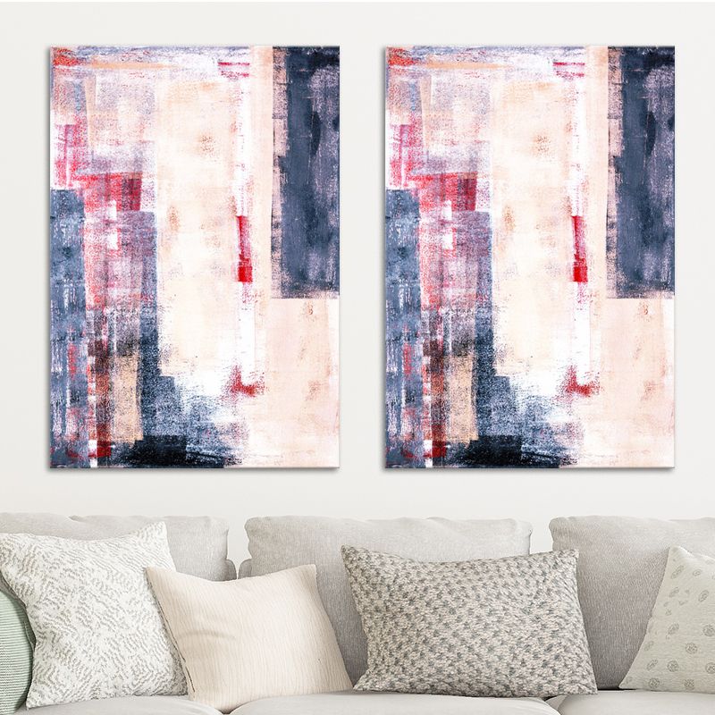 Inspiring Color-Blocking Painting for Living Room Abstract Canvas Wall Art, Textured