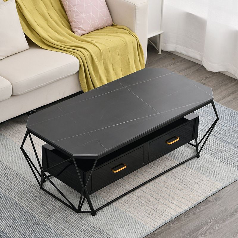 Contemporary Coffee Table with 2 Drawers Single Frame Coffee Table