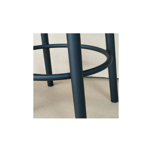 Modern Style Iron Bar Stool with Footrest Coffee Shop Casual Round Bar Stool