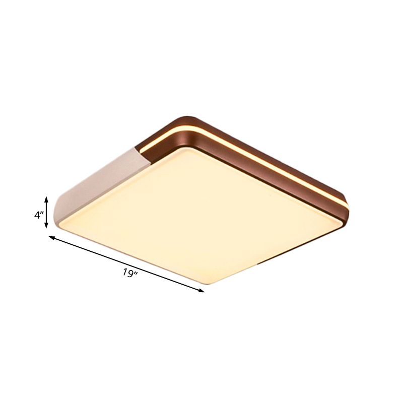 Minimalist Rectangular LED Flush Mount Light 19"/23"/25.5" W Acrylic Living Room Ceiling Lamp in Warm/White Light