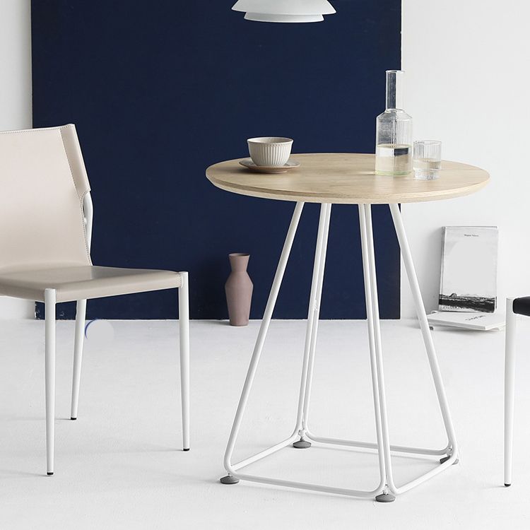 Modern Round Dining Table Wooden Dining Table with Metal Base for Kitchen