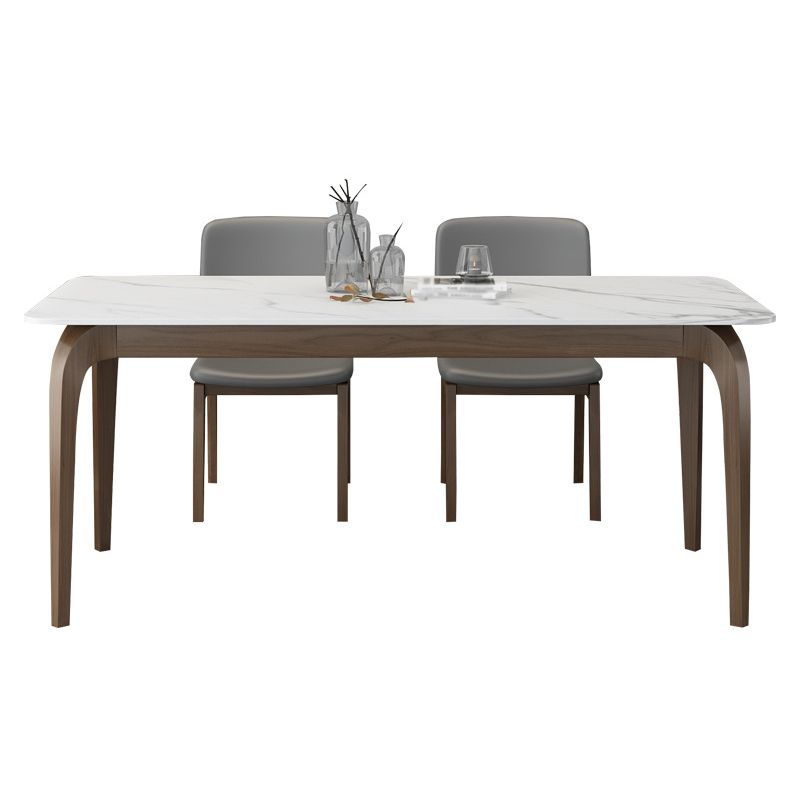 Comedor de piedra sinterizada fija contemporánea † ROOM † Table † con 4 patas de madera maciza Juego de comedor de cocina