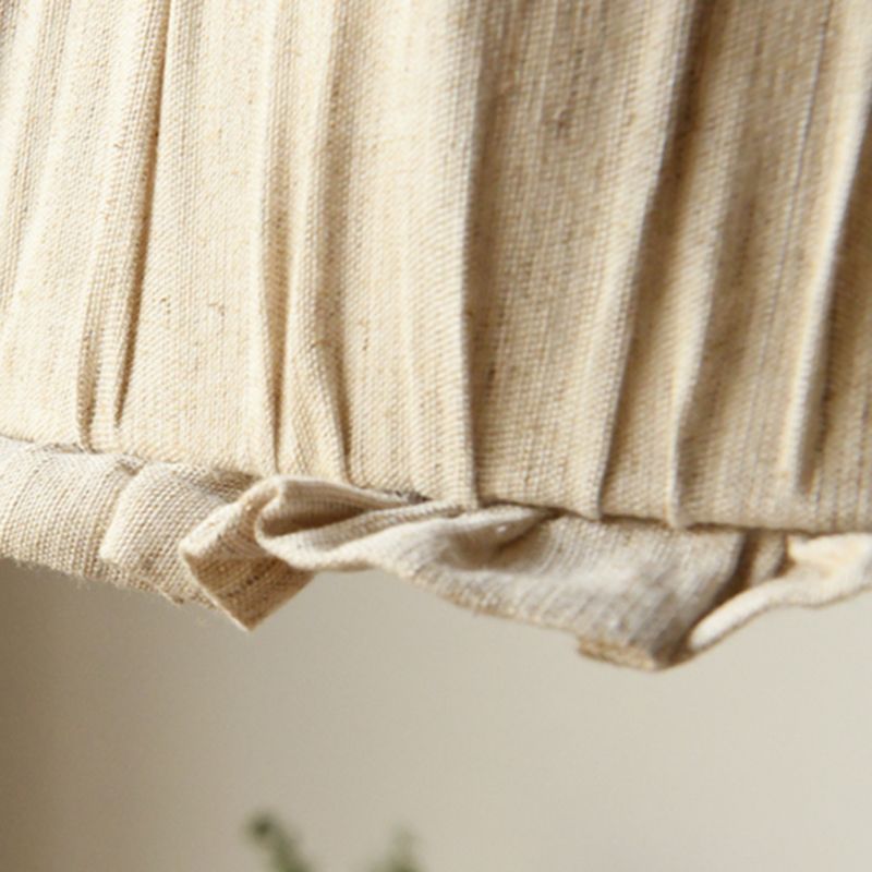 Bowl Burlap Shade Hanging Pendant Lamp Nordic Style Fabric 1 Light Hanging Light for Bedroom Dining Room