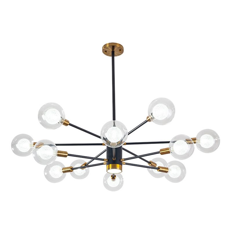 12 Lampadella in vetro leggero Lampaggio Light Minimalist Style Lampone dell'illuminazione in nero in nero