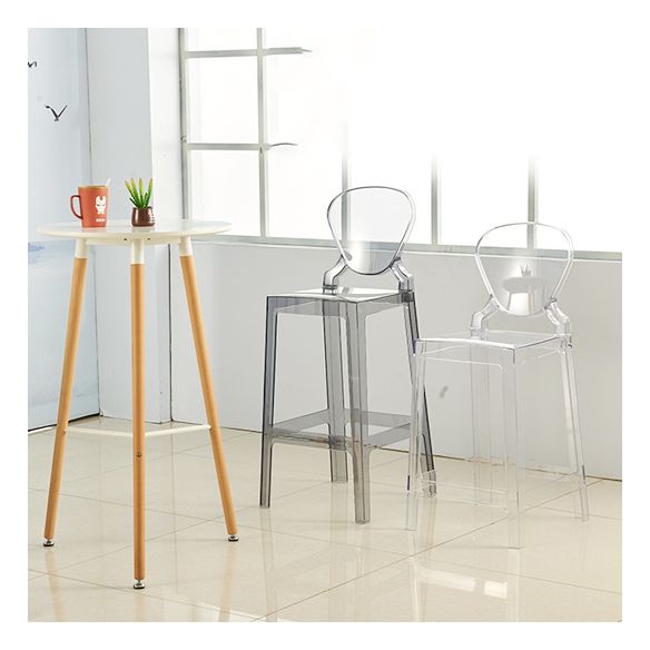 Scandinavian Design Plastic Counter Barstools Full Back Stools for Home