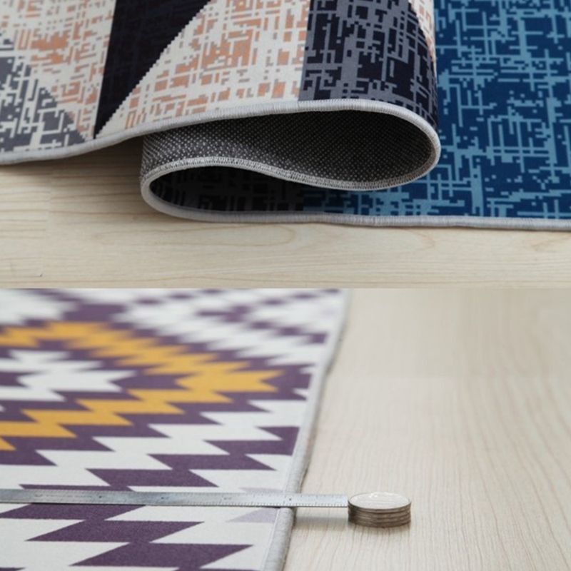 Mitte des Jahrhunderts Blumendruck gedruckter Teppich Polyester Indoor Teppich Nicht-Schlupf-Hinterfläche Teppich für Wohnzimmer