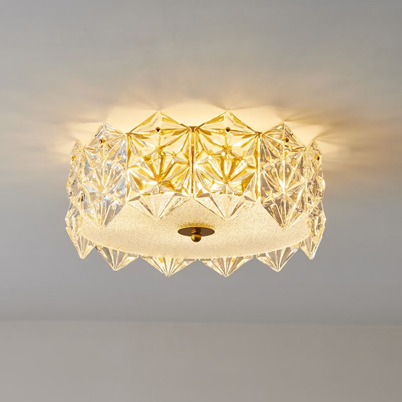 Lustre de salon en cristal encastré transparent moderne