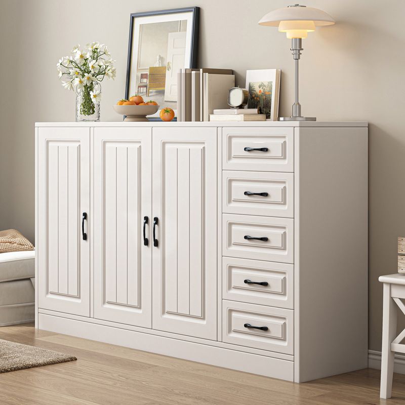 Modern White Rectangle Accent Cabinet Solid Wood Storage Cabinet