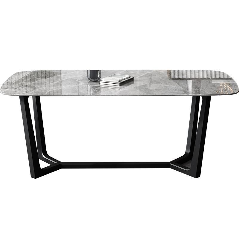 Industrial Grey Sintered Stone Top Esstisch Rechteck Form Standard Esstisch für Küche