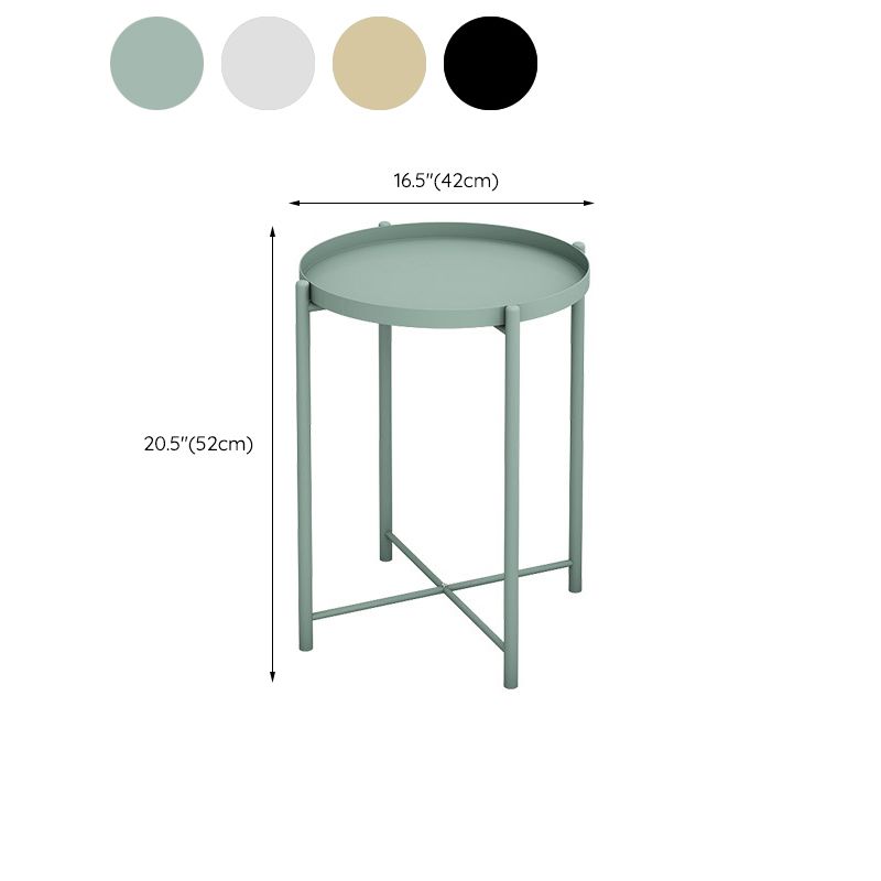 Mid-Century Metal Corner Table Tray Top Round Side End Table