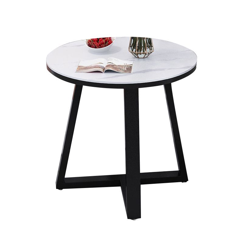 Glam Slate Coffee Table Rectangle Coffee Cocktail Table with Cross Legs