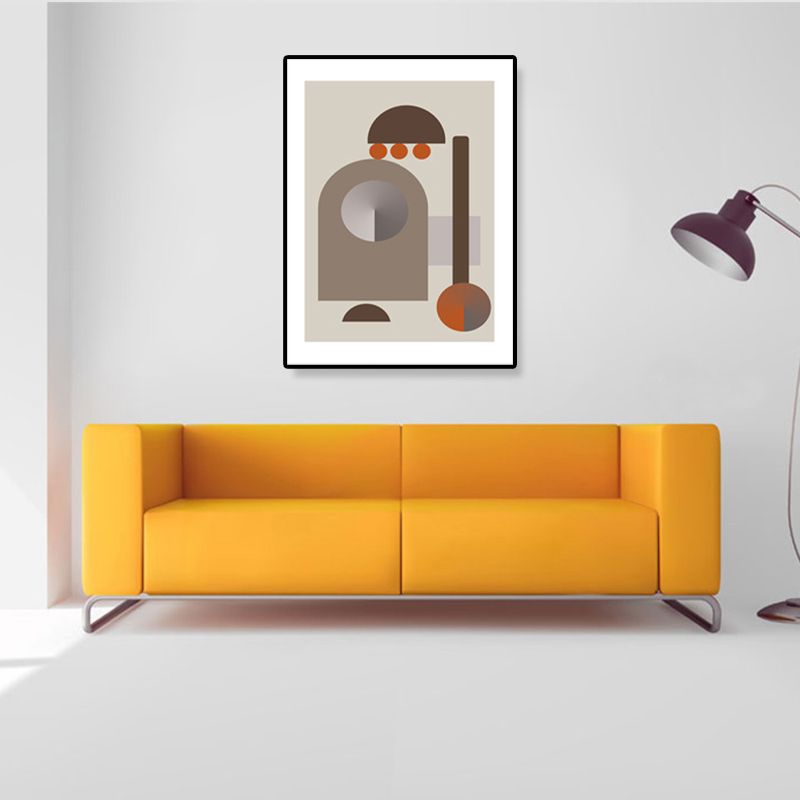 Illustration Geometric Canvas Print Textured Nordic Kitchen Wall Art in Pastel Color