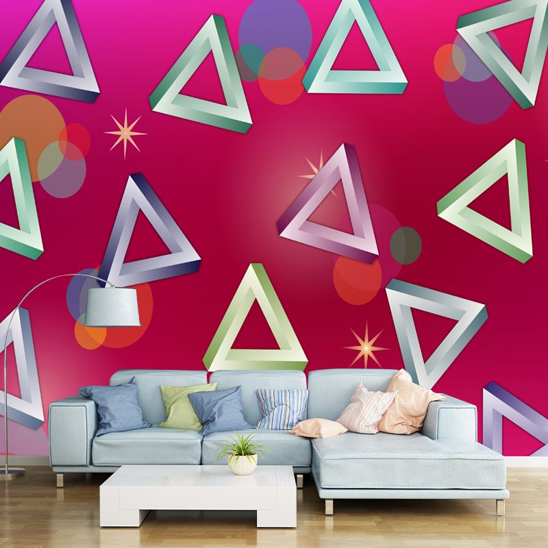 Triangle Geometry Mural Decal for Study Room Washable, Custom Size Available
