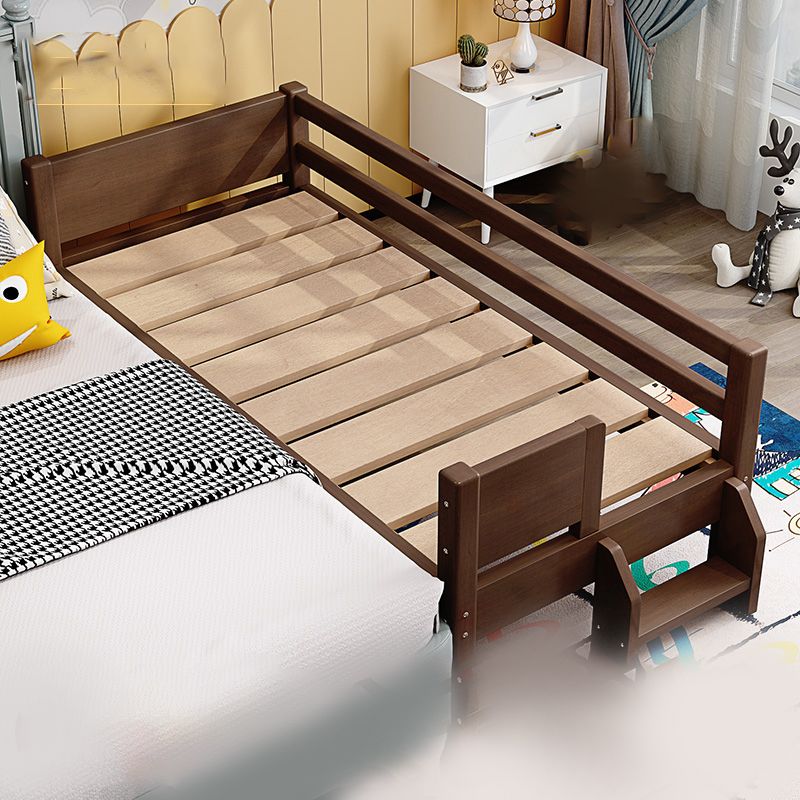 Traditional Washed Natural Baby Crib Solid Wood with Guardrail