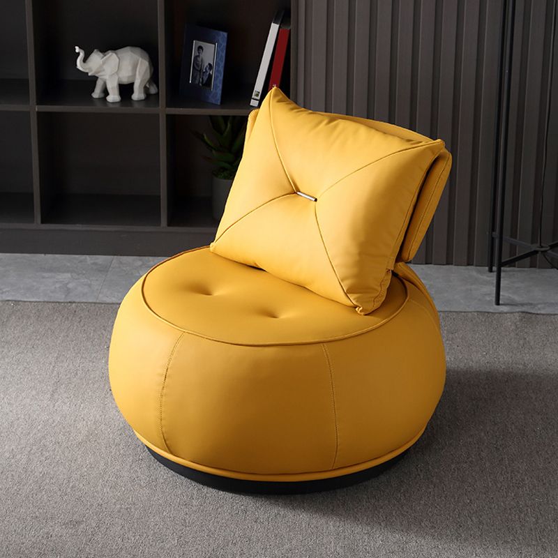 Modern Pillow Back Armless Leather Living Room Parsons Chair