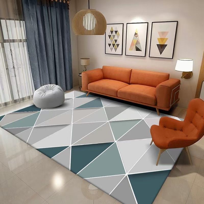 Tapis moderne moderne gris tapis de motif en polyester