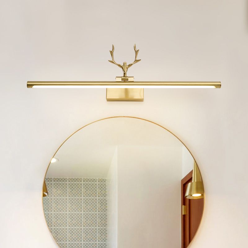 Mid-secolo stile di lusso a parete lineare a parete vanity luci in metallo illuminazione da vanità con corna