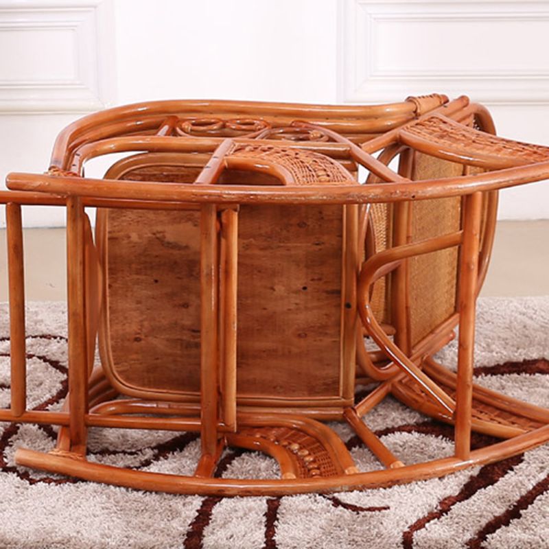 Traditional Rocking Chair Rattan Frame Spindle Backrest Indoor Rocking Chair