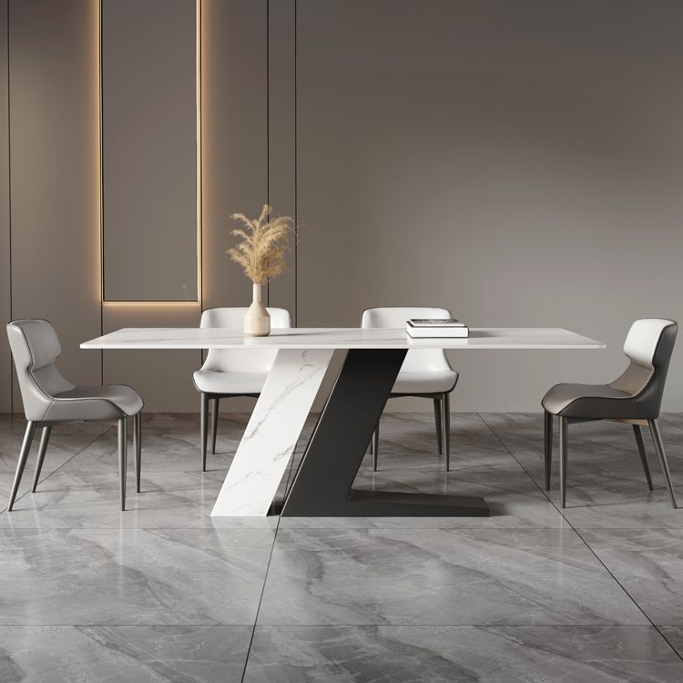 Glam Dining Table Set 1/4/5/7 Pcs Rectangle Dining Table with Wingback Chairs