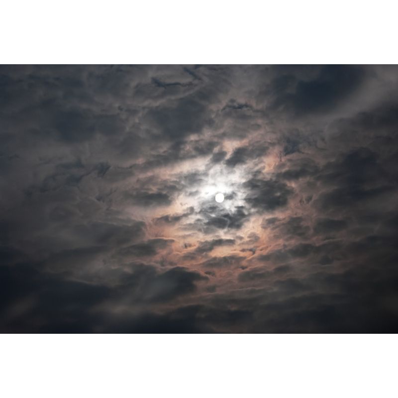 Grey-White Modern Wallpaper Mural Large Moon with Night Cloud Wall Decor for Home