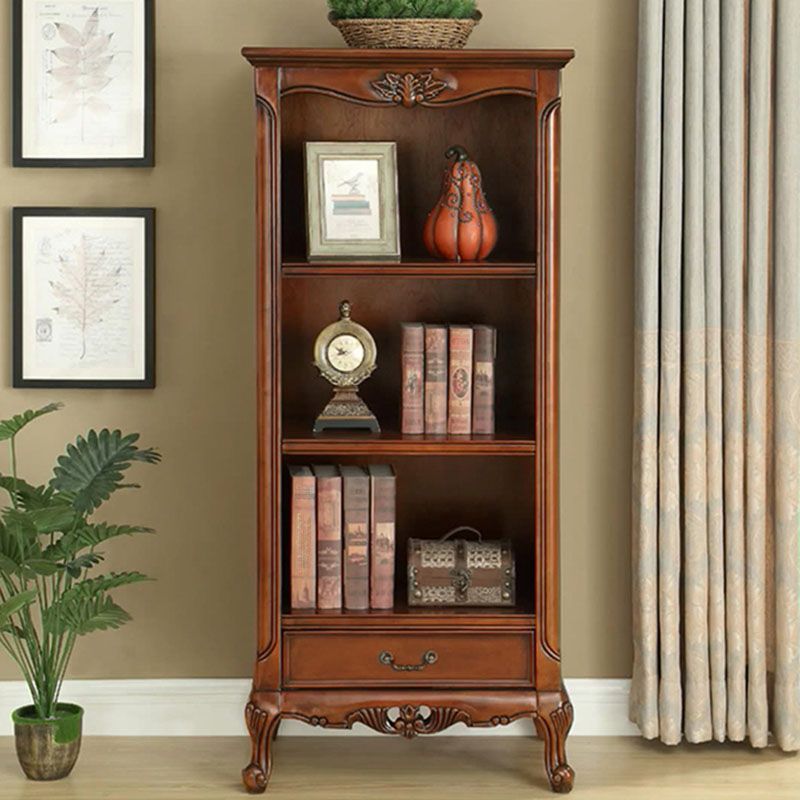 Modern Style Closed Back Bookshelf Standard Wood Bookcase with Shelves