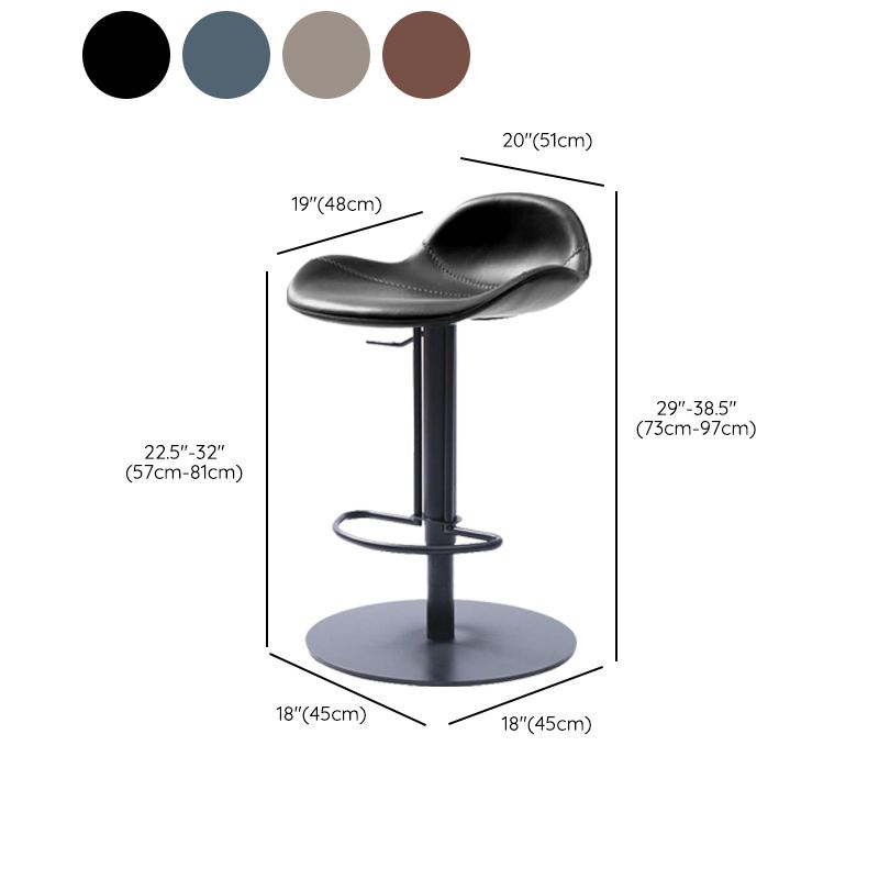 Leather Bar Stool Adjustable Backrest Swivel Counter Stool for Bristol