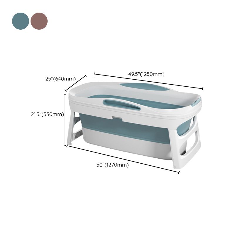 Plastic Rectangular Bath Tub Foldable Soaking Tub with Internal Drain